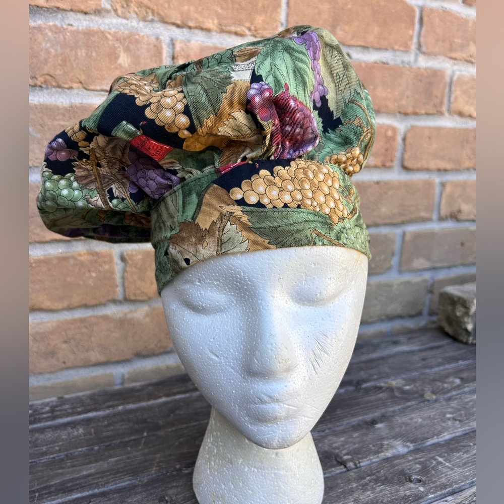 Nicole Miller 90s Vintage Chef Wear  Classic Cap Adjustable Tuscany Vino Wine